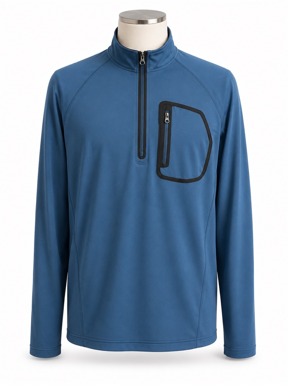 REI Large Blue Quarter Zip Pullover Stretch Trail Hiking Top